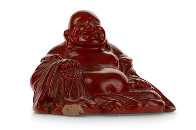 Lot 1628 - CHINESE RED LACQUERED FIGURE