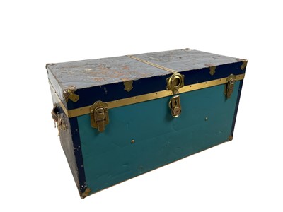 Lot 98 - PAINTED METAL CABIN TRUNK