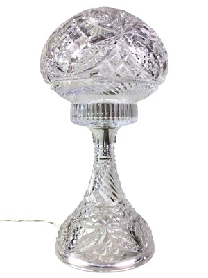 Lot 104 - CRYSTAL MUSHROOM SHAPED TABLE LAMP