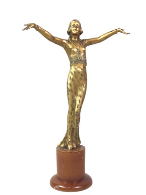 Lot 102 - ART DECO SPELTER FIGURE OF A FEMALE