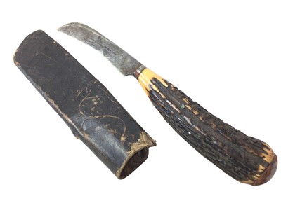 Lot 128 - HOOF HANDLED SHEFFIELD KNIFE