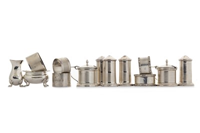 Lot 1127 - COLLECTION OF SILVER CRUETS AND NAPKIN RINGS
