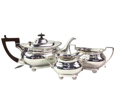 Lot 229 - THREE PIECE EPNS TEA SERVICE