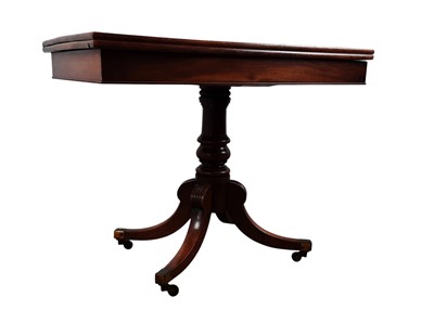 Lot 149 - REGENCY MAHOGANY TURNOVER TEA TABLE