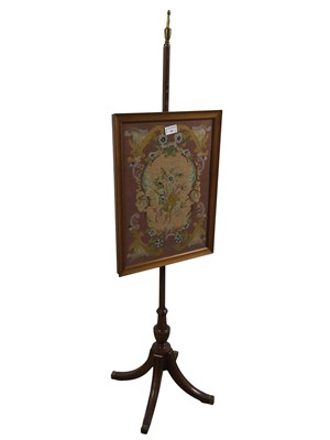 Lot 158 - MAHOGANY POLE SCREEN AND FIRESCREEN