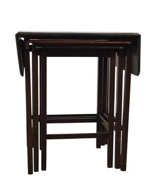 Lot 176 - MAHOGANY NEST OF THREE TABLES
