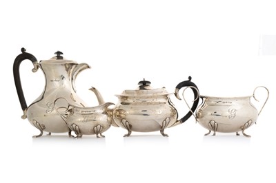 Lot 1116 - GEORGE V SILVER FOUR PIECE TEA AND COFFEE SERVICE