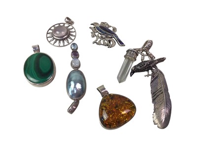 Lot 299 - GROUP OF SILVER JEWELLERY
