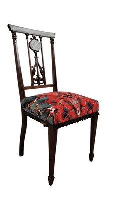 Lot 328 - VICTORIAN MAHOGANY INLAID PARLOUR CHAIR