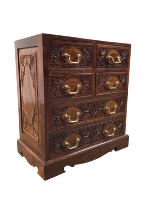 Lot 1656 - CHINESE HARDWOOD CHEST OF DRAWERS