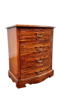 Lot 335 - CARVED BOWFRONT CHEST OF DRAWERS