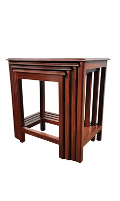 Lot 336 - INDIAN HARDWOOD NEST OF FOUR TABLES