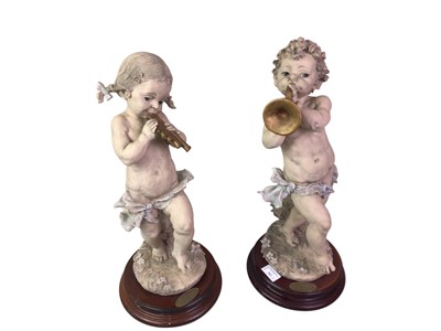 Lot 362 - PAIR OF FLORENCE CHERUB FIGURES