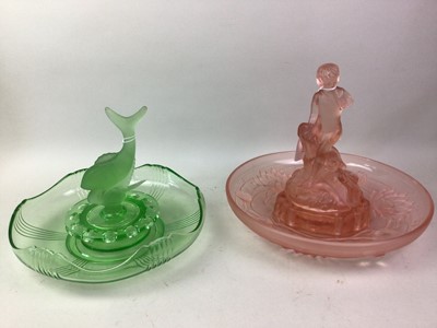 Lot 364 - TWO ART DECO STYLE GLASS CENTREPIECES