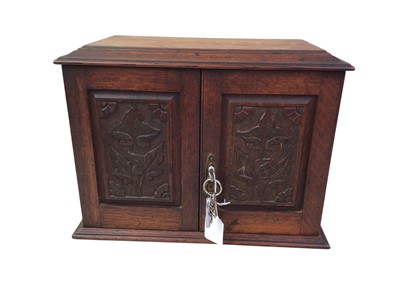 Lot 367 - VICTORIAN OAK SMOKERS CABINET