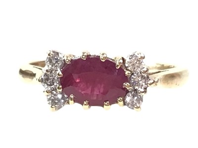 Lot 365 - RUBY AND DIAMOND DRESS RING