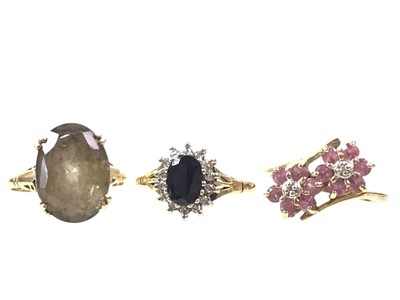 Lot 369 - THREE DRESS RINGS