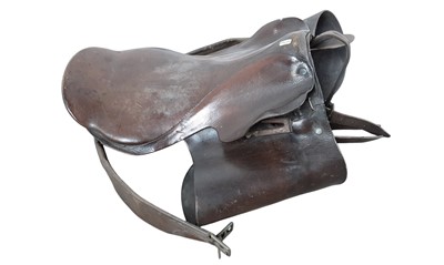 Lot 380 - VINTAGE LEATHER SADDLE