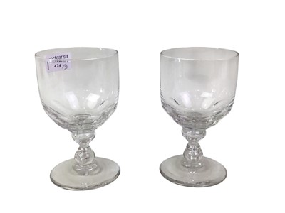 Lot 424 - PAIR OF VICTORIAN GLASS RUMMERS