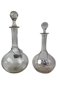 Lot 423 - TWO GLASS DECANTERS