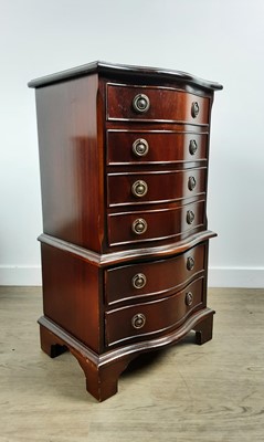 Lot 420 - TWO REPRODUCTION MAHOGANY CHEST OF DRAWERS