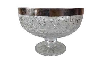 Lot 392 - GEORGE V SILVER MOUNTED CRYSTAL BOWL
