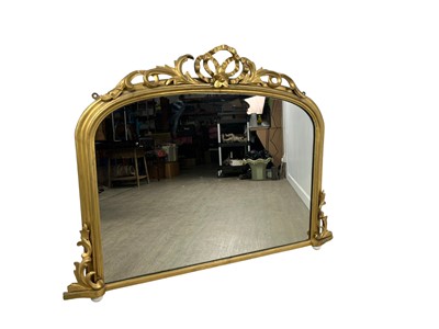 Lot 411 - VICTORIAN GILT OVERMANTEL MIRROR