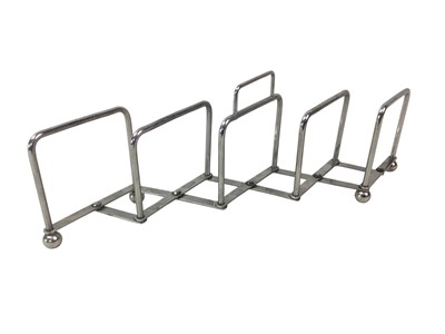 Lot 408 - VICTORIAN SILVER FIVE BAR TOAST RACK