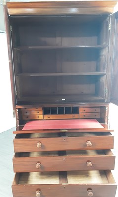 Lot 1295 - MAHOGANY SECRETAIRE CUPBOARD
