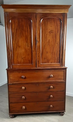 Lot 1295 - MAHOGANY SECRETAIRE CUPBOARD
