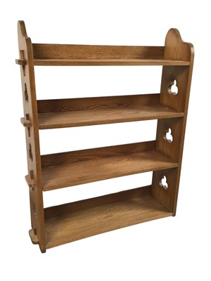 Lot 340 - ARTS & CRAFTS OAK OPEN BOOKCASE