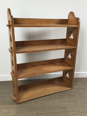 Lot 340 - ARTS & CRAFTS OAK OPEN BOOKCASE