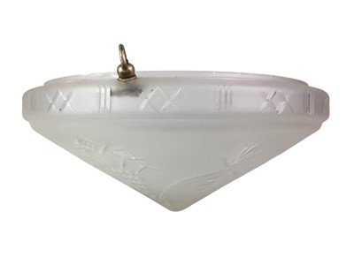 Lot 525 - ART DECO STYLE FROSTED GLASS LIGHT FITTING
