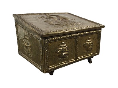 Lot 573 - BRASS COAL BOX