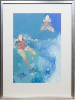Lot 402 - * A MOFFAT, SWIMMERS watercolour on paper,...