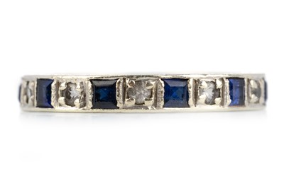 Lot 520 - SAPPHIRE AND CUBIC ZIRCONIA ETERNITY RING