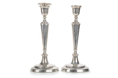 Lot 783 - PAIR OF ELIZABETH II SILVER TABLE CANDLESTICKS