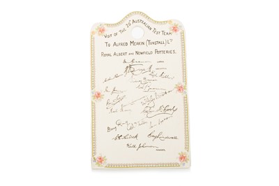 Lot 1727 - 20TH AUSTRALIAN TEST TEAM COMMEMORATIVE PLAQUE