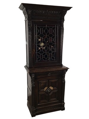 Lot 529 - GOTHIC STYLE OAK BOOKCASE