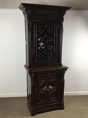 Lot 529 - GOTHIC STYLE OAK BOOKCASE
