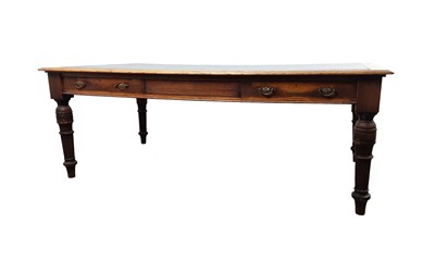 Lot 530 - LATE VICTORIAN OAK OFFICE TABLE