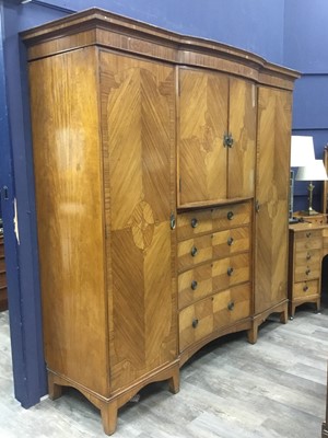 Lot 520 - EDWARDIAN SATINWOOD PRINCESS WARDROBE