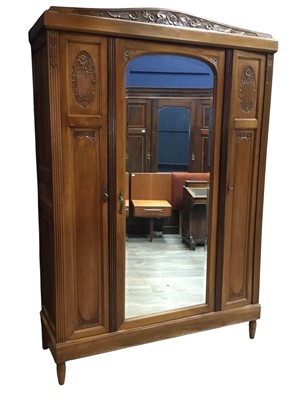 Lot 533 - WALNUT WARDROBE