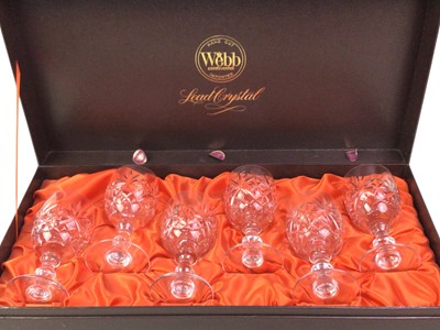 Lot 662 - TWO SETS OF SIX WEBB CRYSTAL STEM GLASSES