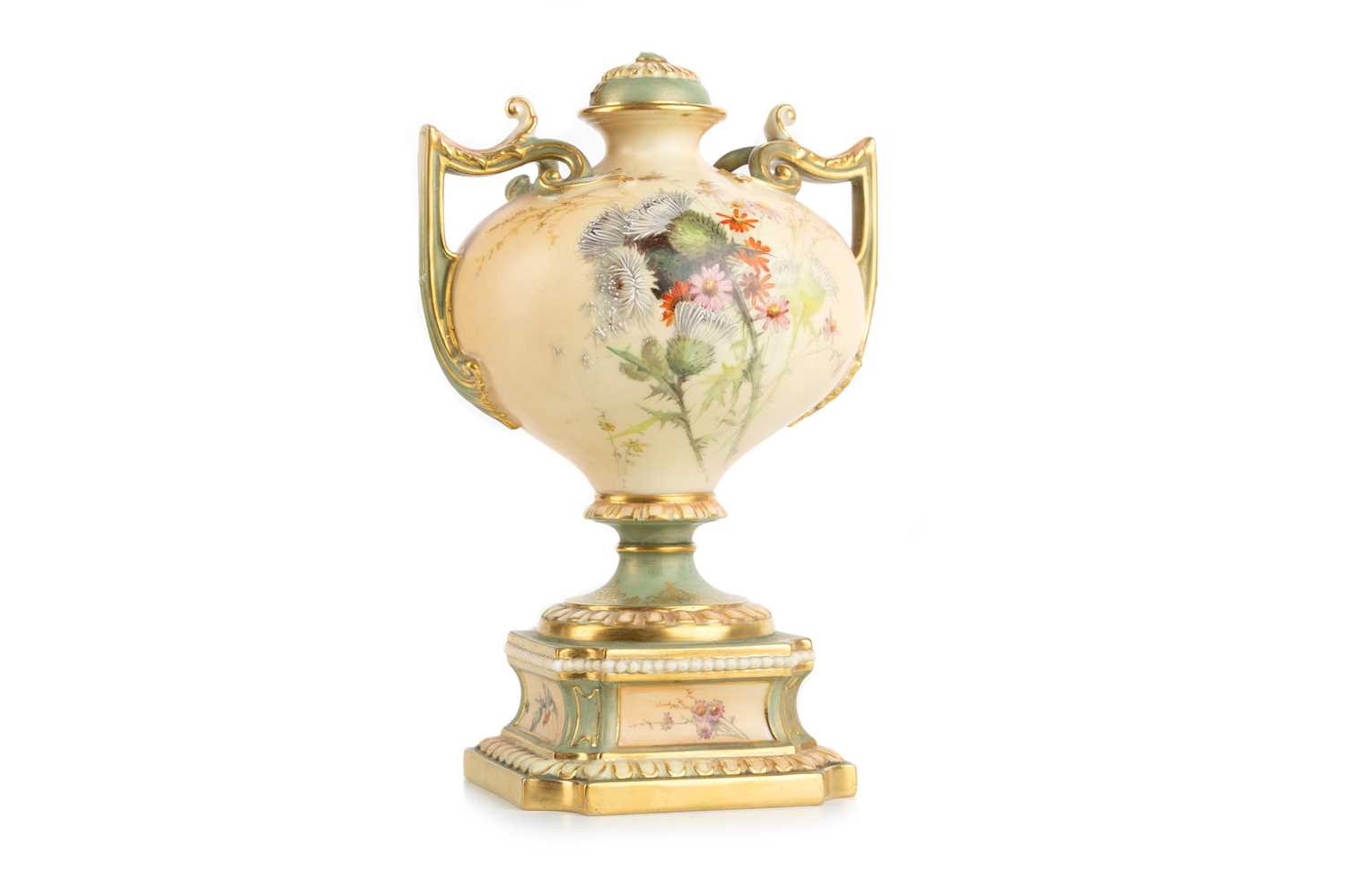 Lot 1304 - ROYAL WORCESTER BLUSH IVORY VASE