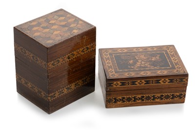 Lot 544 - TWO TUNBRIDGE WARE CASKETS