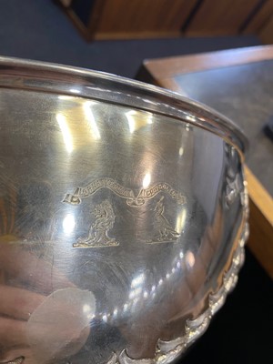 Lot 1154 - LARGE EDWARDIAN SILVER PUNCH BOWL