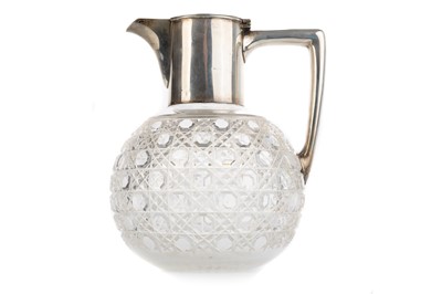 Lot 1158 - LATE VICTORIAN SILVER MOUNTED CUT GLASS CLARET JUG