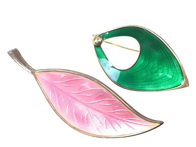 Lot 675 - TWO ENAMELLED BROOCHES