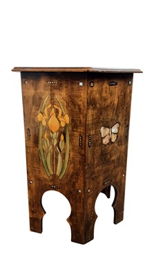 Lot 545 - ARTS & CRAFTS HEXAGONAL SEWING TABLE